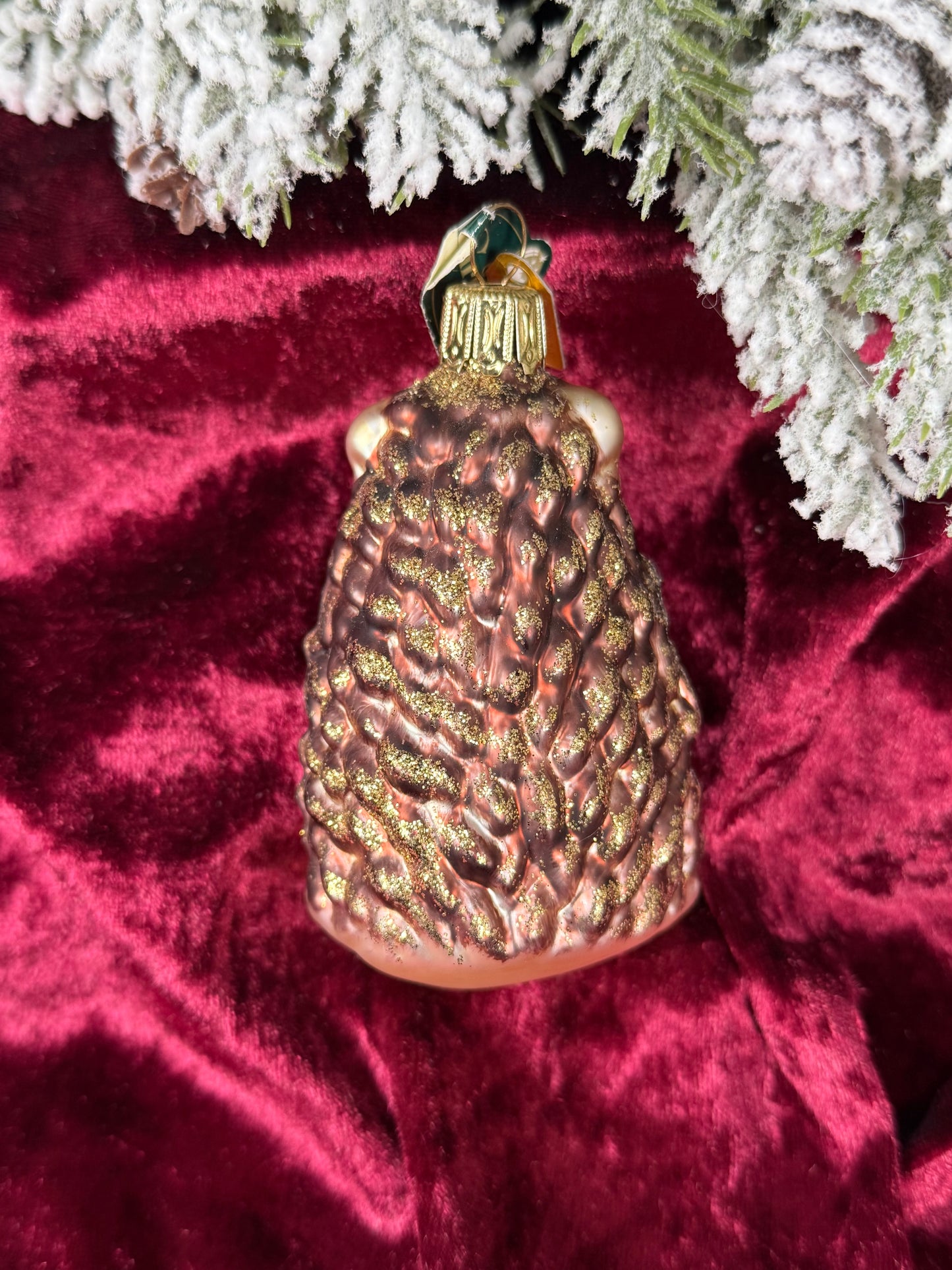 Vintage Christmas - Handblown Glass Ornament - Glitter Hedgehog - Discovery Channel - Christborn