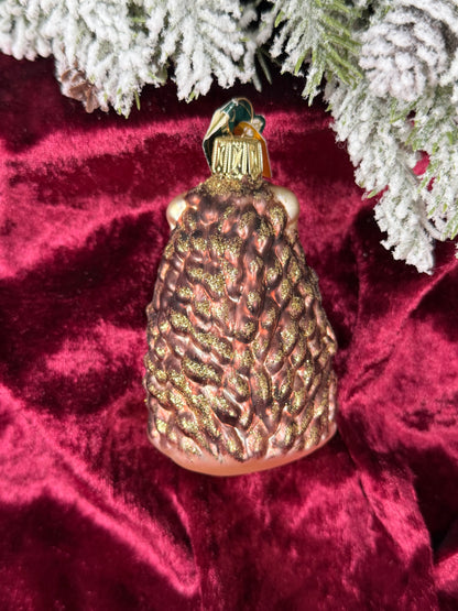 Vintage Christmas - Handblown Glass Ornament - Glitter Hedgehog - Discovery Channel - Christborn