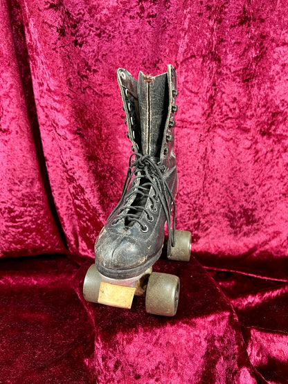 Vintage Leather Roller Skates – Black Leather - Chicago Wheels and Sure-Grip Trucks