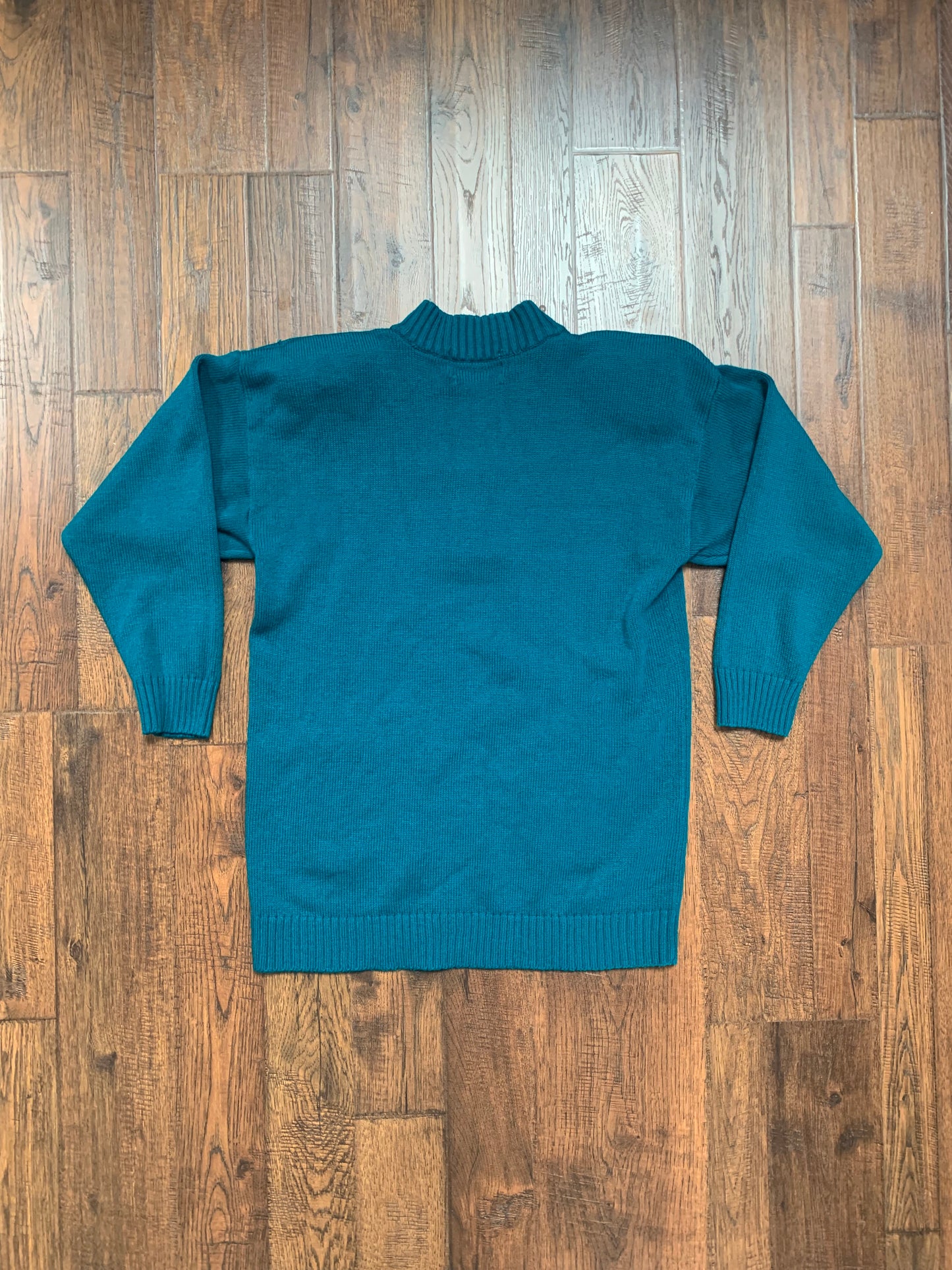 Vintage Clothing - V-Neck Sweater - Teal - A'Milano - Large