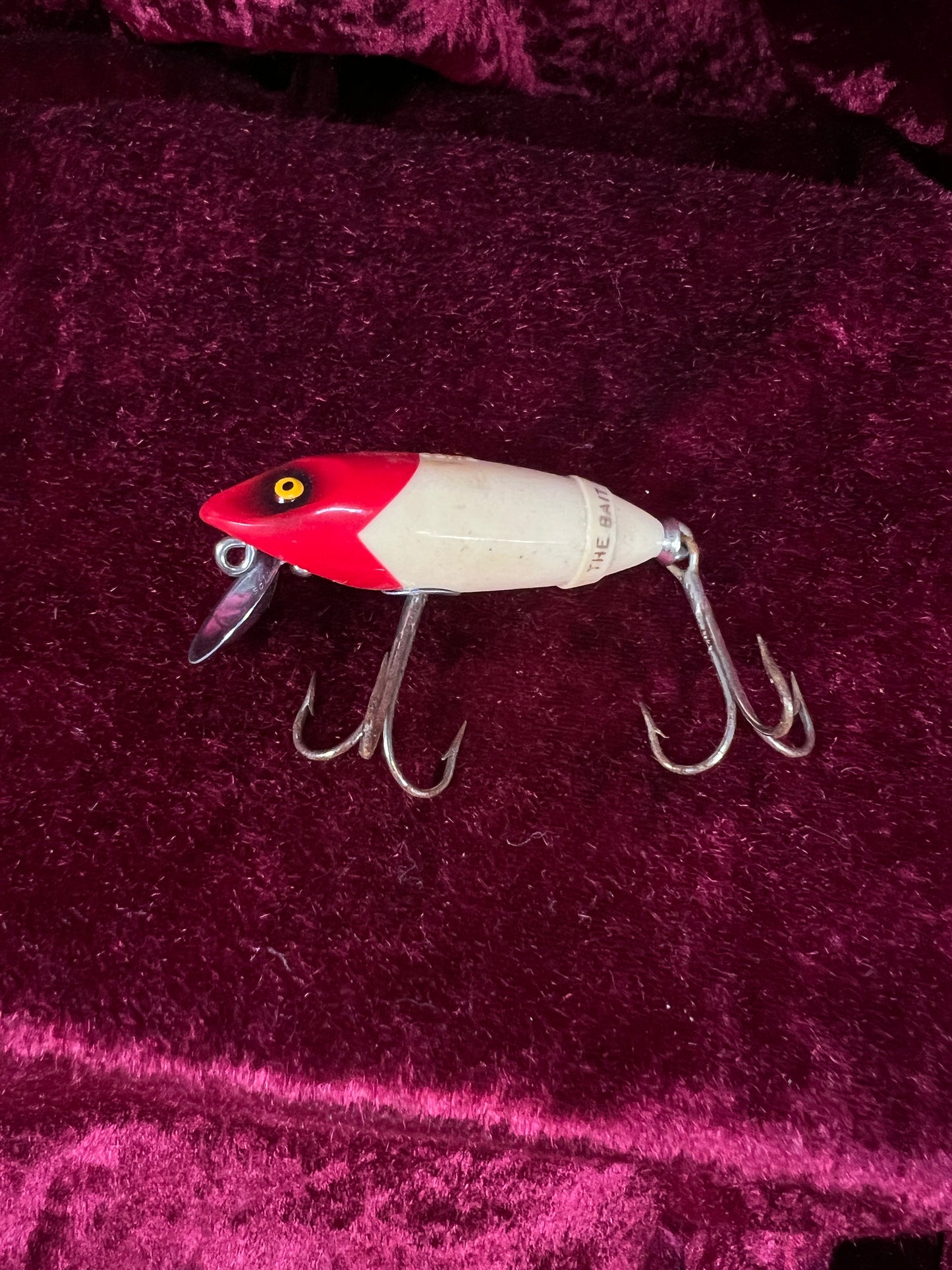 Vintage South Bend Fish-Obite Fishing Lure - Red Head Plug with Original Box