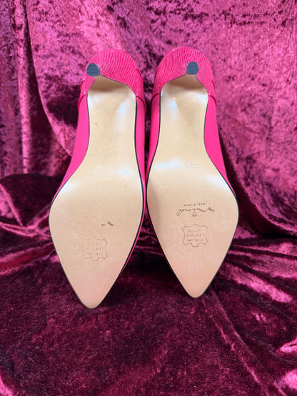 Vintage Shoes - Nina Brand - Hot Pink Leather Pumps - Genuine Leather Made in Spain - Size 7.5 - 1980s Style