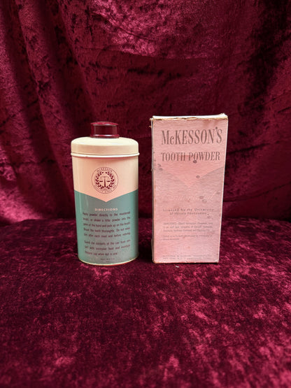 Vintage Medicine Cabinet - McKessons Tooth Powder with Box - New in Box - 1940s