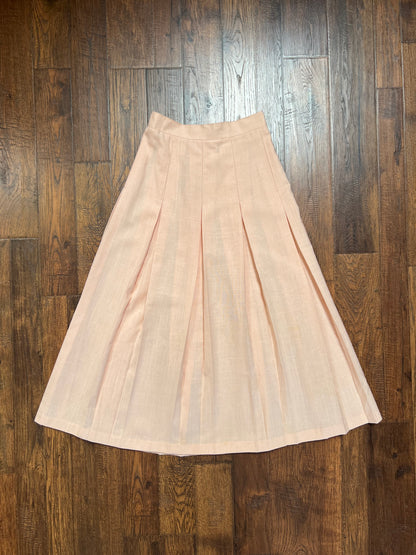 Vintage Clothing - A-Line Pleated Skirt - Peachy Pink - The Wyndham Collection - X-Small