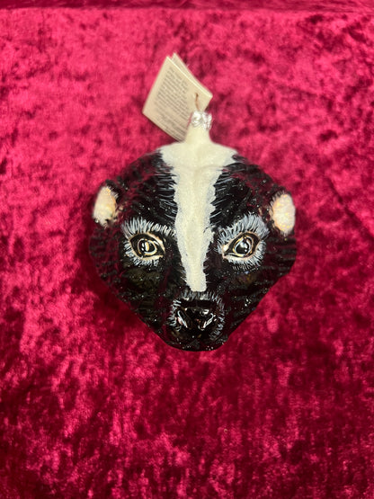 Vintage Christmas - Handblown Glass Ornament - Skunk - Slavic Treasures - Made In Poland