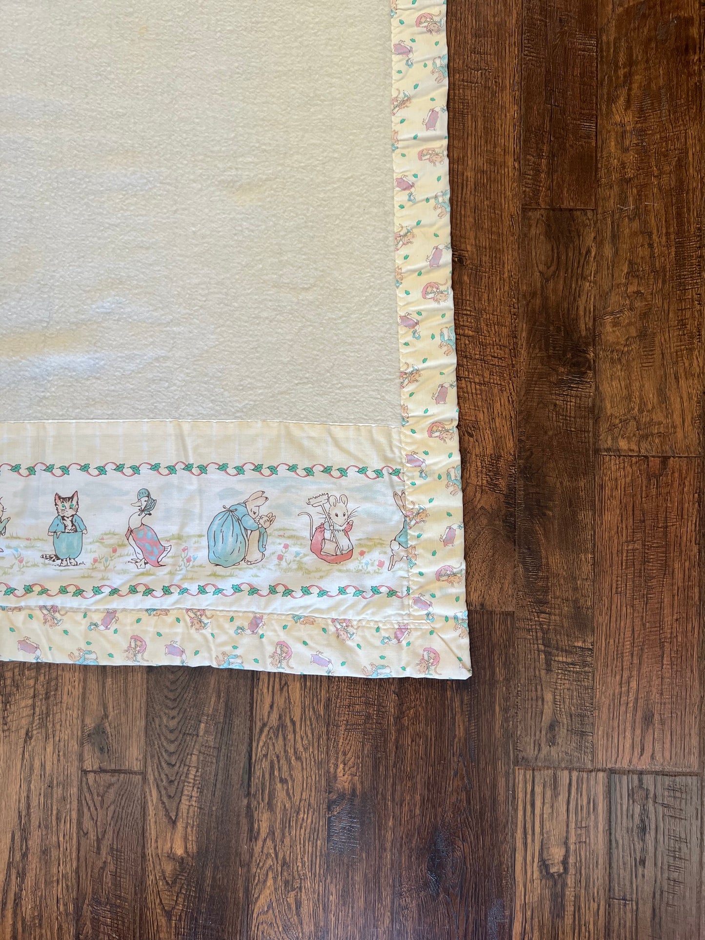 Vintage Linens - Beatrix Potter Baby Blanket - Quiltex Made in USA