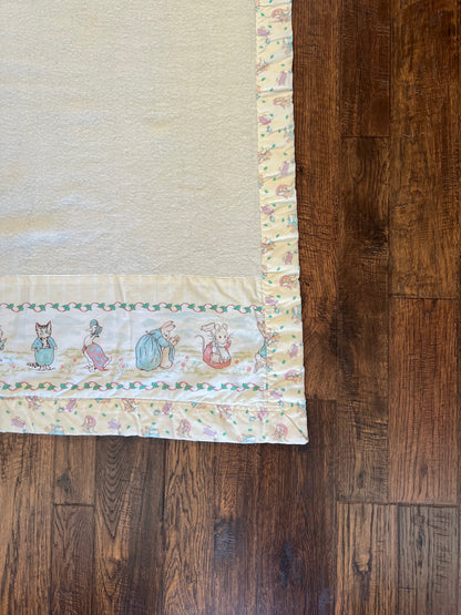 Vintage Linens - Beatrix Potter Baby Blanket - Quiltex Made in USA