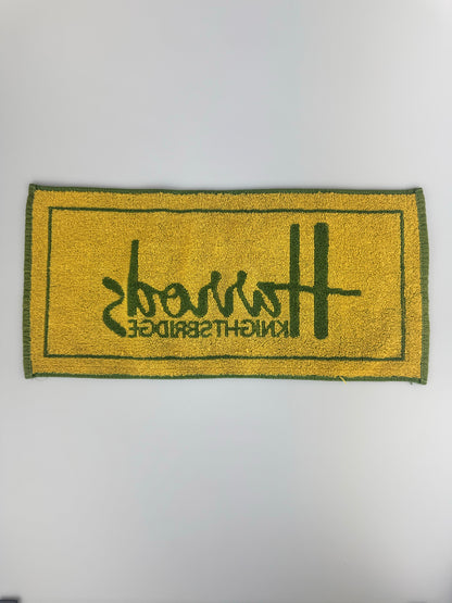 Vintage Harrods Knightsbridge Green & Yellow Bar Towel