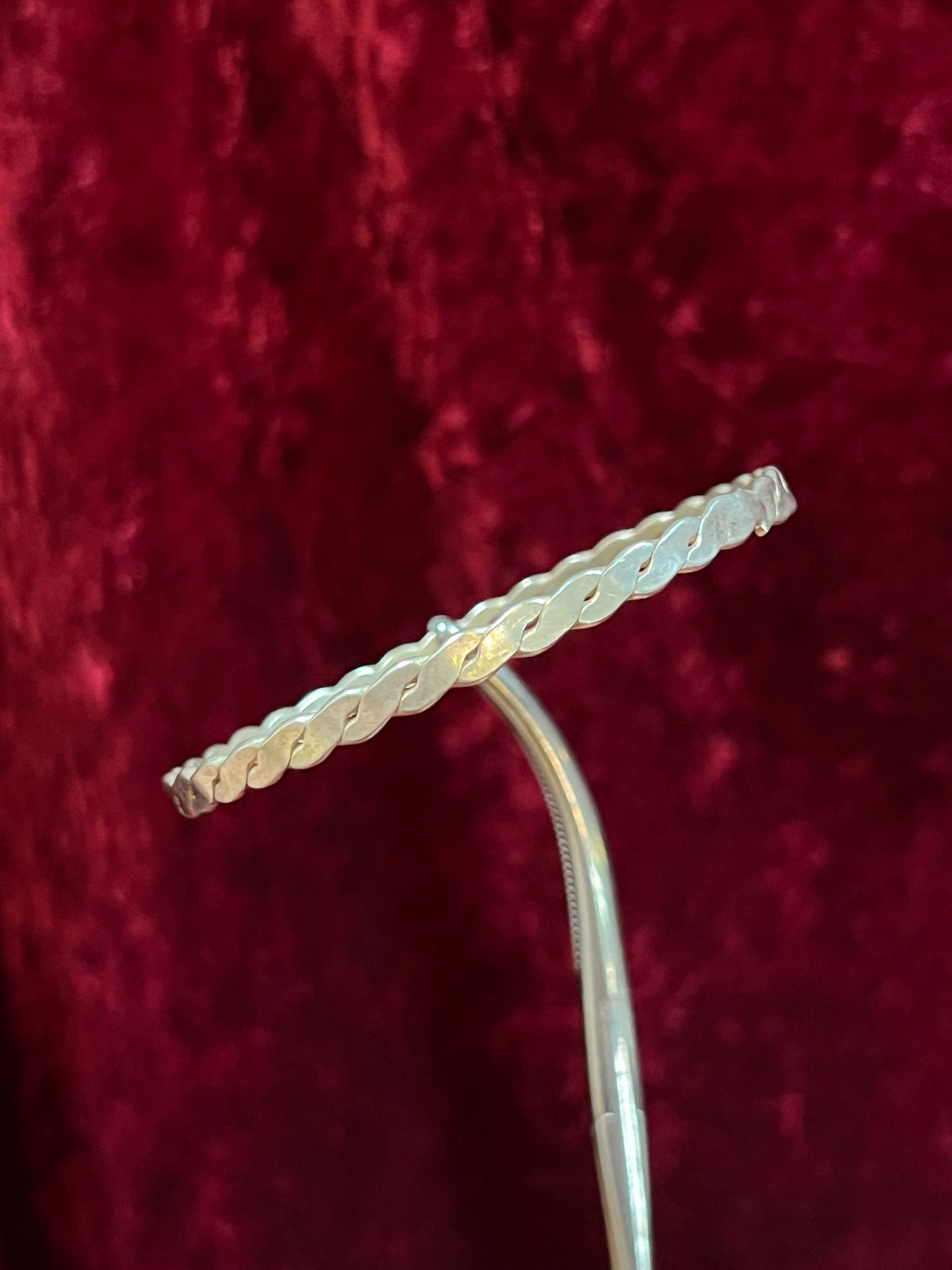 Vintage Jewelry - Bangle Bracelet - 925 Sterling Silver - Braided Twist