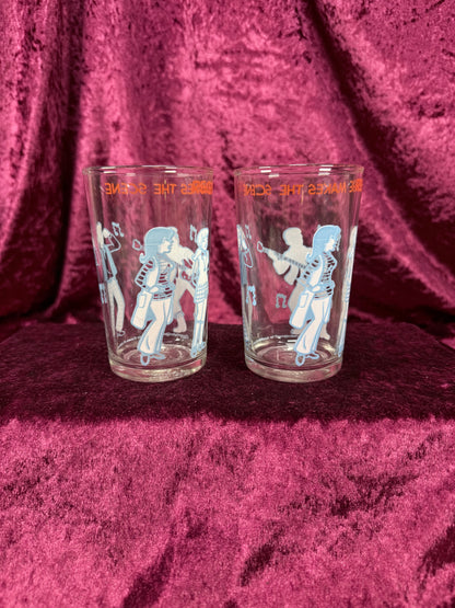 Vintage Archie Comics Glass Tumbler Set – Reggie & Veronica Makes the Scene Pair