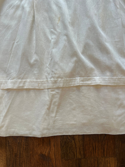Vintage Handmade Cotton Linen Caftan - Pink Embroidered Boho Tunic Dress - Medium