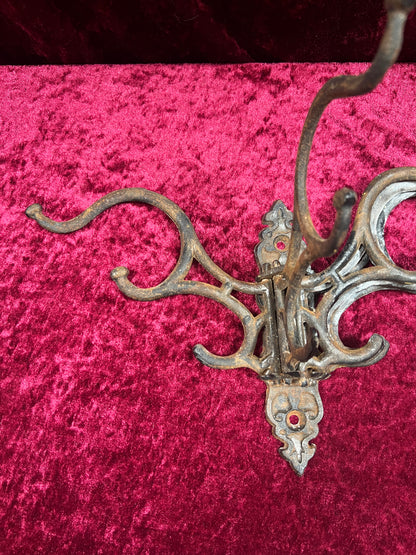 Vintage Home Decor - Antique Style Wall Decor - Cast Iron Folding Coat Rack
