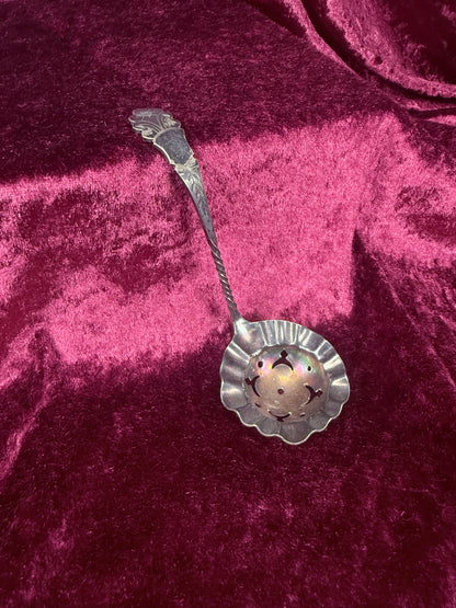Vintage Silverplate Sugar Sifter Spoon – Pierced Bowl Floral Handle