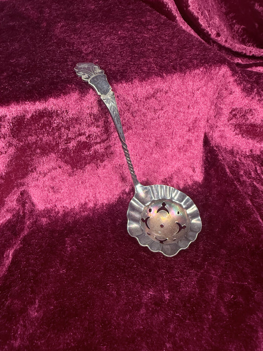 Vintage Silverplate Sugar Sifter Spoon – Pierced Bowl Floral Handle