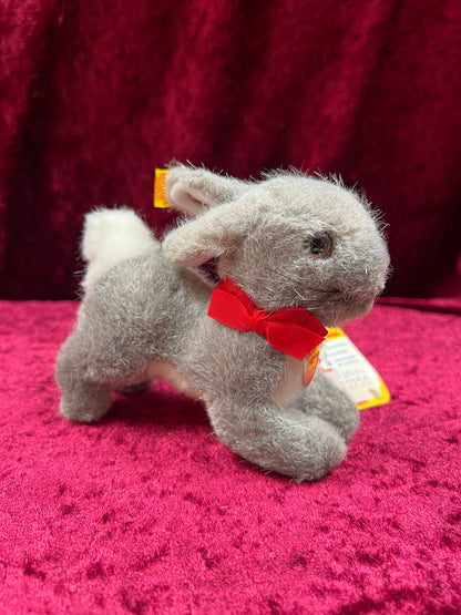 Vintage Collectibles - Miniature Stuffed Toy - Hoppy the Bunny - Plush Gray - 150/13 - Steiff