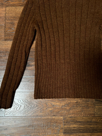 Vintage Inca Fashions Knit Sweater — Baby Alpaca Fur Collar Zip Front - Size Small