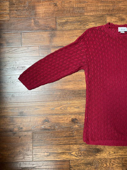 Vintage Clothing - Thin Knit Oversized Sweater - Light Maroon - Mondala Made In U.S.A. - Small