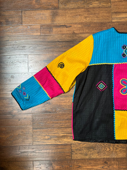 Vintage Clothing - Lightweight Jacket - Wiggy 90’s Block Print - 2X-Large - Indigo Moon