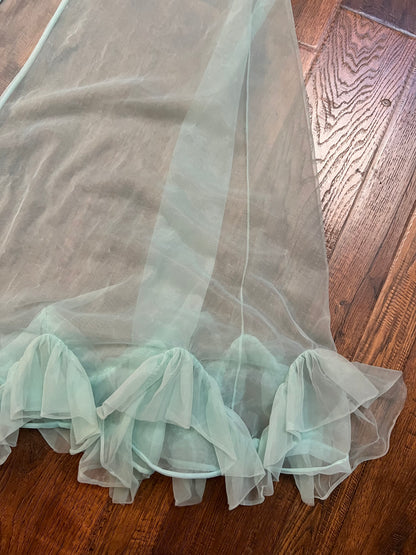 Vintage Clothing - Sheer Babydoll Robe - Baby Blue - Pandora Lingerie California - Small