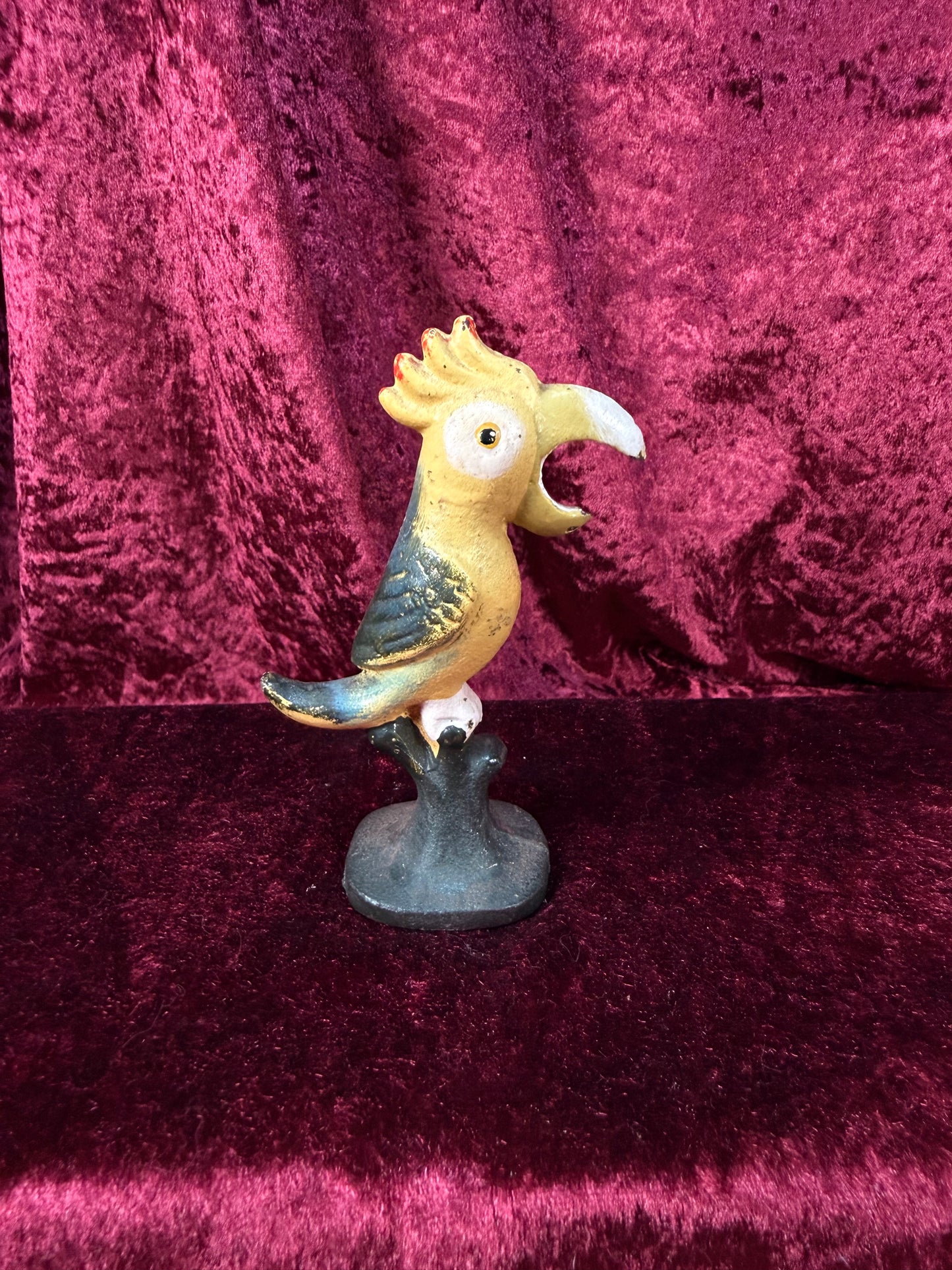 Vintage Cast Iron Bottle Opener – Yellow Parrot Figural Barware