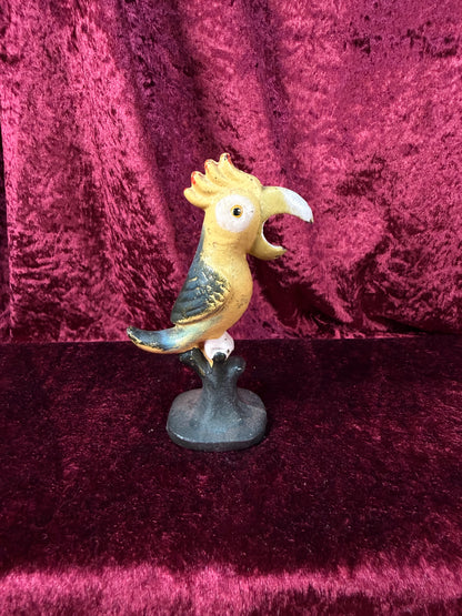 Vintage Cast Iron Bottle Opener – Yellow Parrot Figural Barware