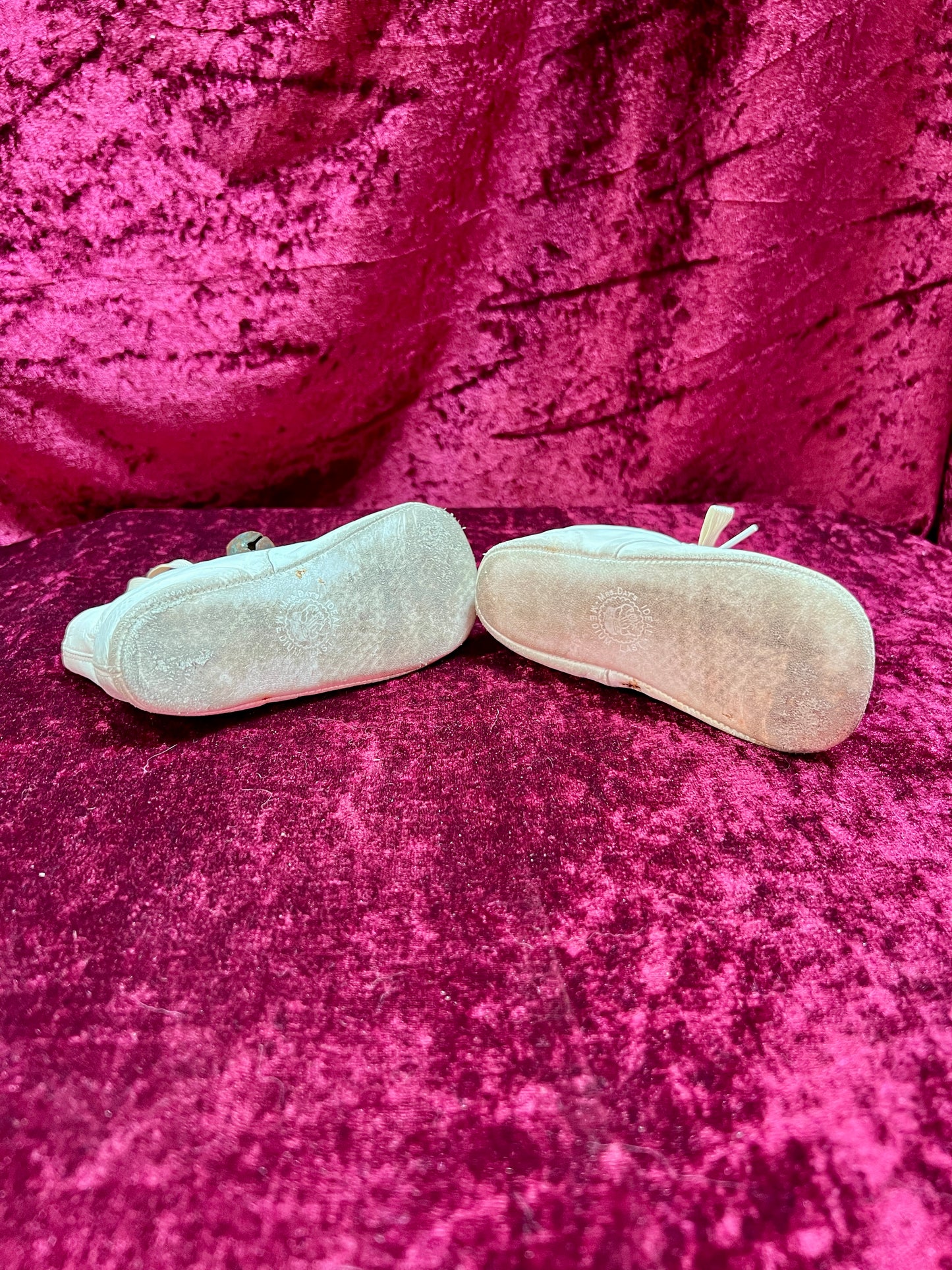 Vintage Haunted "Mrs. Day's Ideal" Baby Shoes - White - Made in USA
