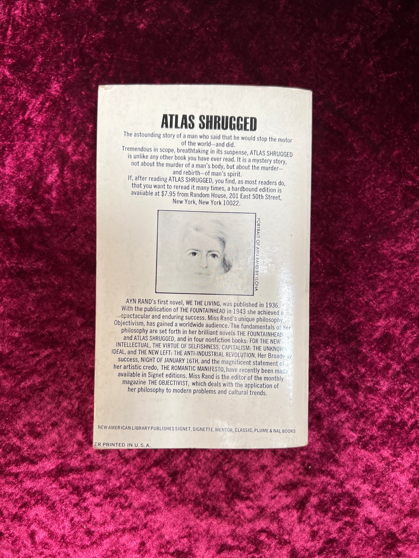 Vintage Paperback Book - Atlas Shrugged - Ayn Rand - A Signet Novel 1957