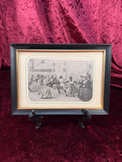 Antique Wall Art - Framed Print - Edwardian Women Fencing - 7.5 x 5.5"
