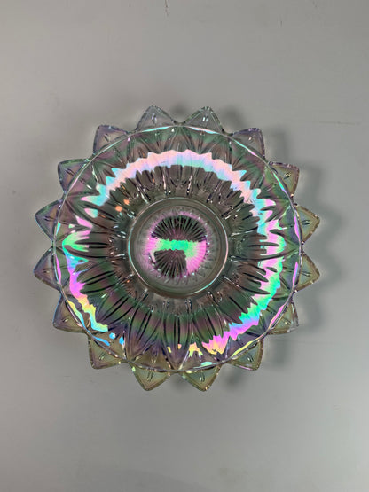 Vintage Serving Plate - Iridescent Carnival Glass - Petal Pattern - 1960s Federal Glass