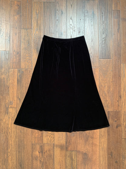 Vintage Clothing - A-Line Skirt - Black Velour - Notations Petite - Medium