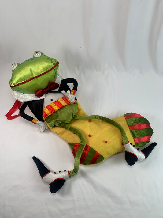 Vintage Christmas Decor - Large Stocking - Fancy Frog - Department 56 - Patience Brewster