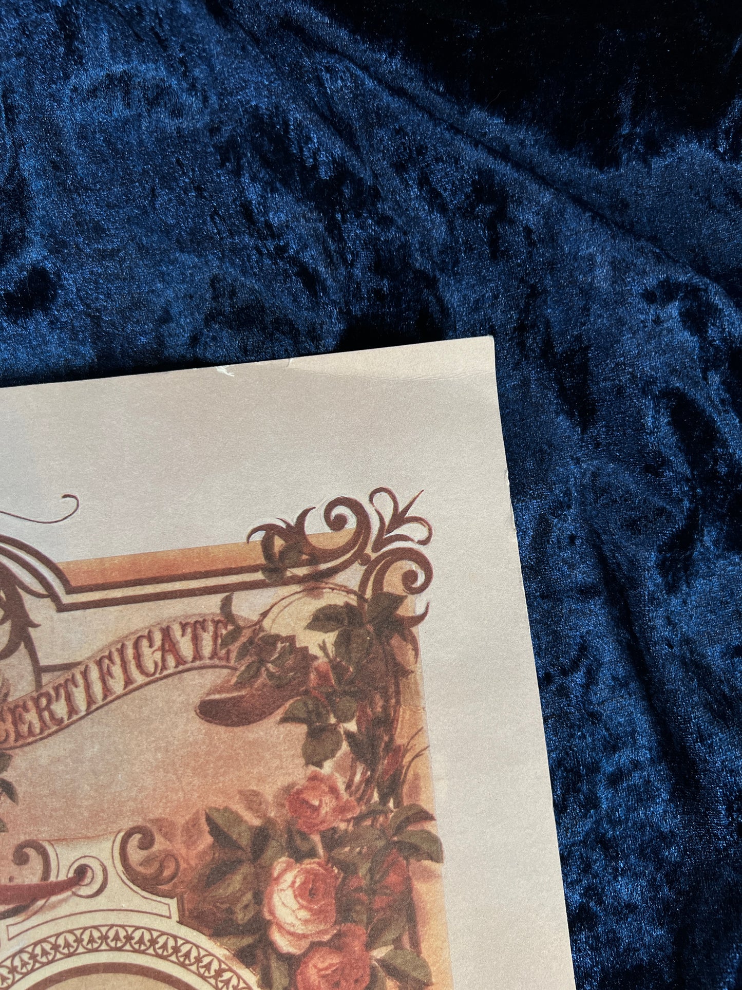 Vintage Paper Marriage Certificate - Victorian Style Cherub Floral Keepsake Print