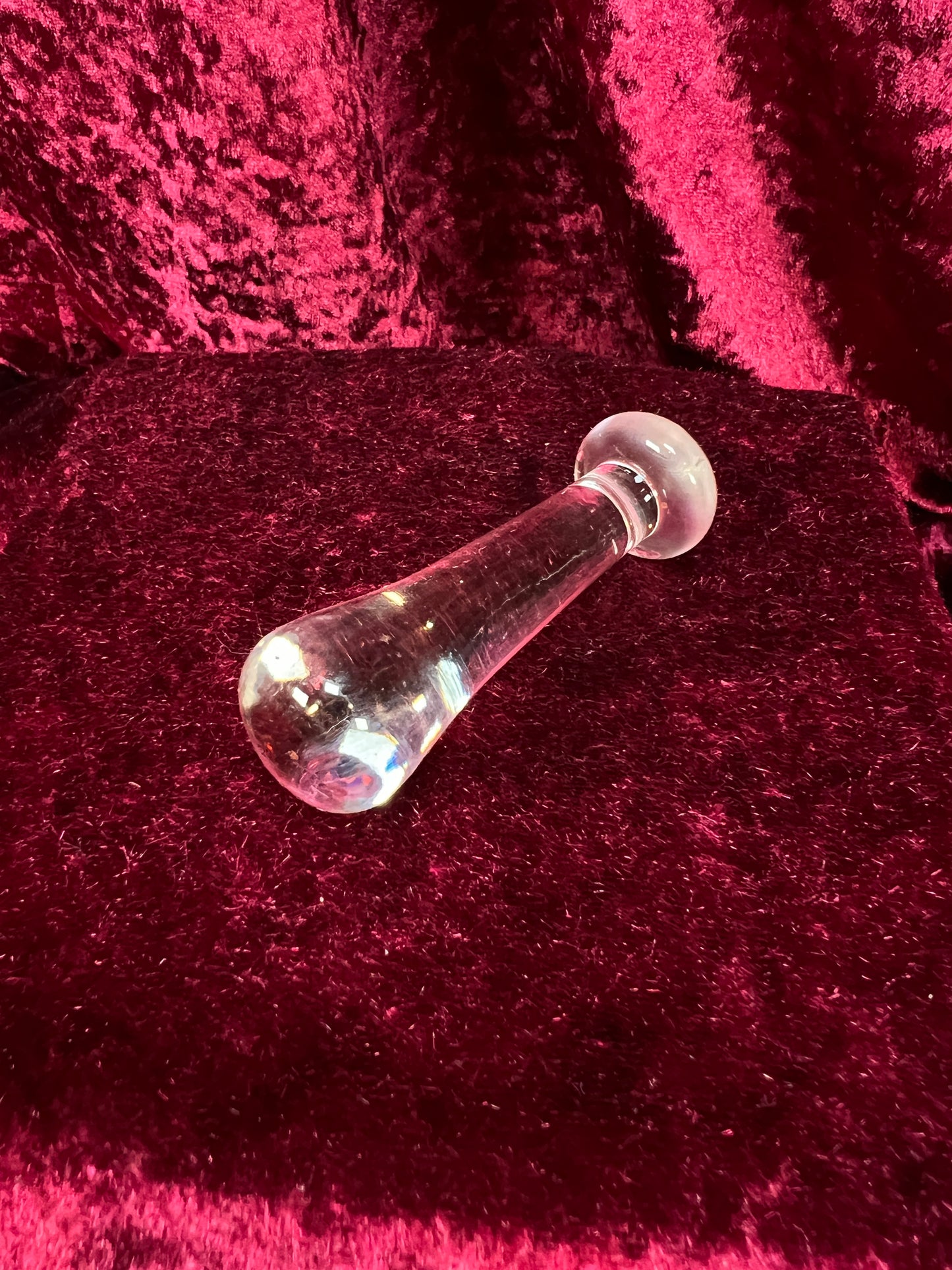 Vintage Miniature Clear Glass Mortar and Pestle - Apothecary Pharmacy Style