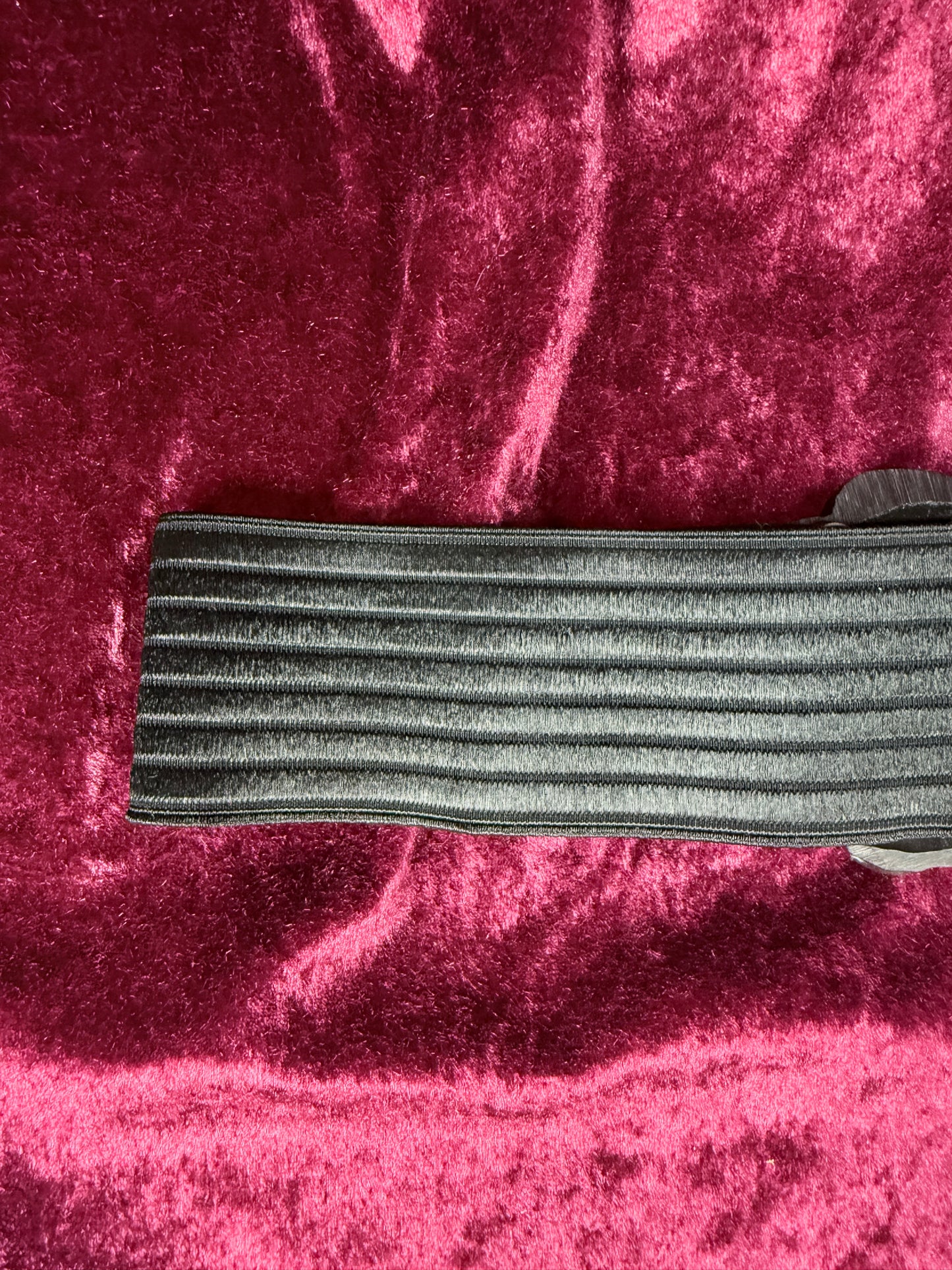 Vintage Elastic Waist Belt - Black Rose Statement Buckle - Charmant Belts California