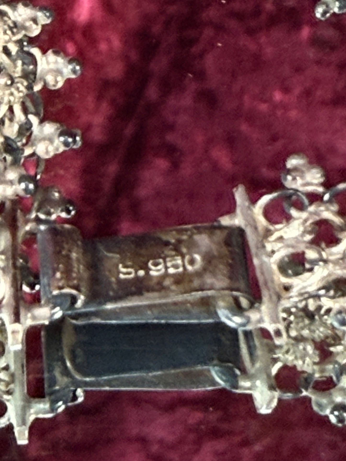 Vintage Jewelry - Silver Filigree Mesh Bracelet - Marked S.950