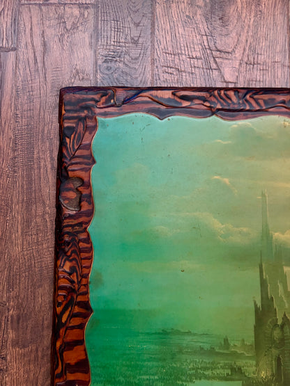 Vintage 1970s Lacquered Wood Wall Art – "Overpopulation" by John Pitre