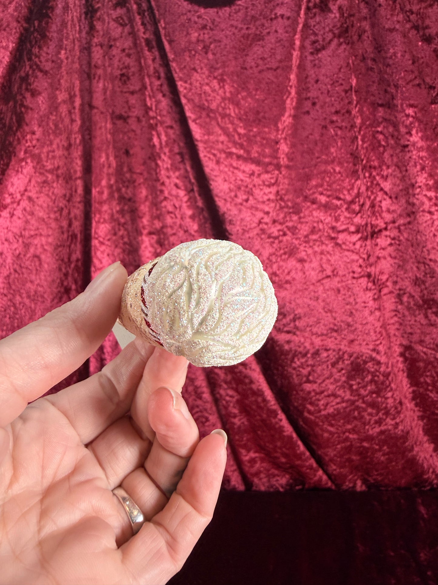 Vintage Christmas - Handblown Glass Ornament - Winter Sage Bejeweled Reindeer Santa - Patricia Breen - Poland - 2006