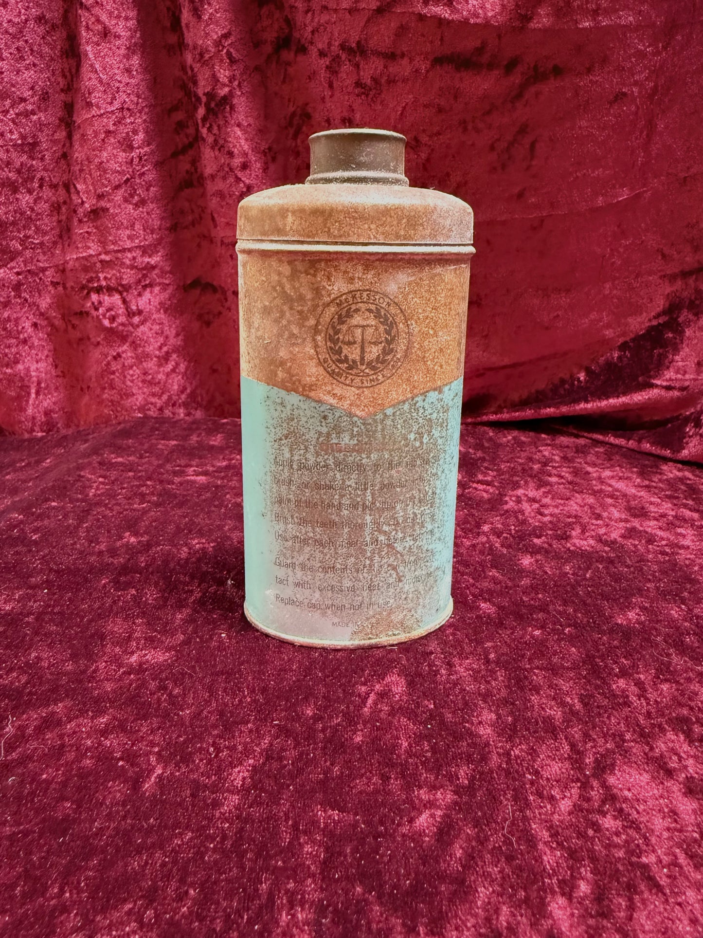 Vintage Medicine Cabinet - Metal Tin - McKesson’s Tooth Powder - Ammoniated