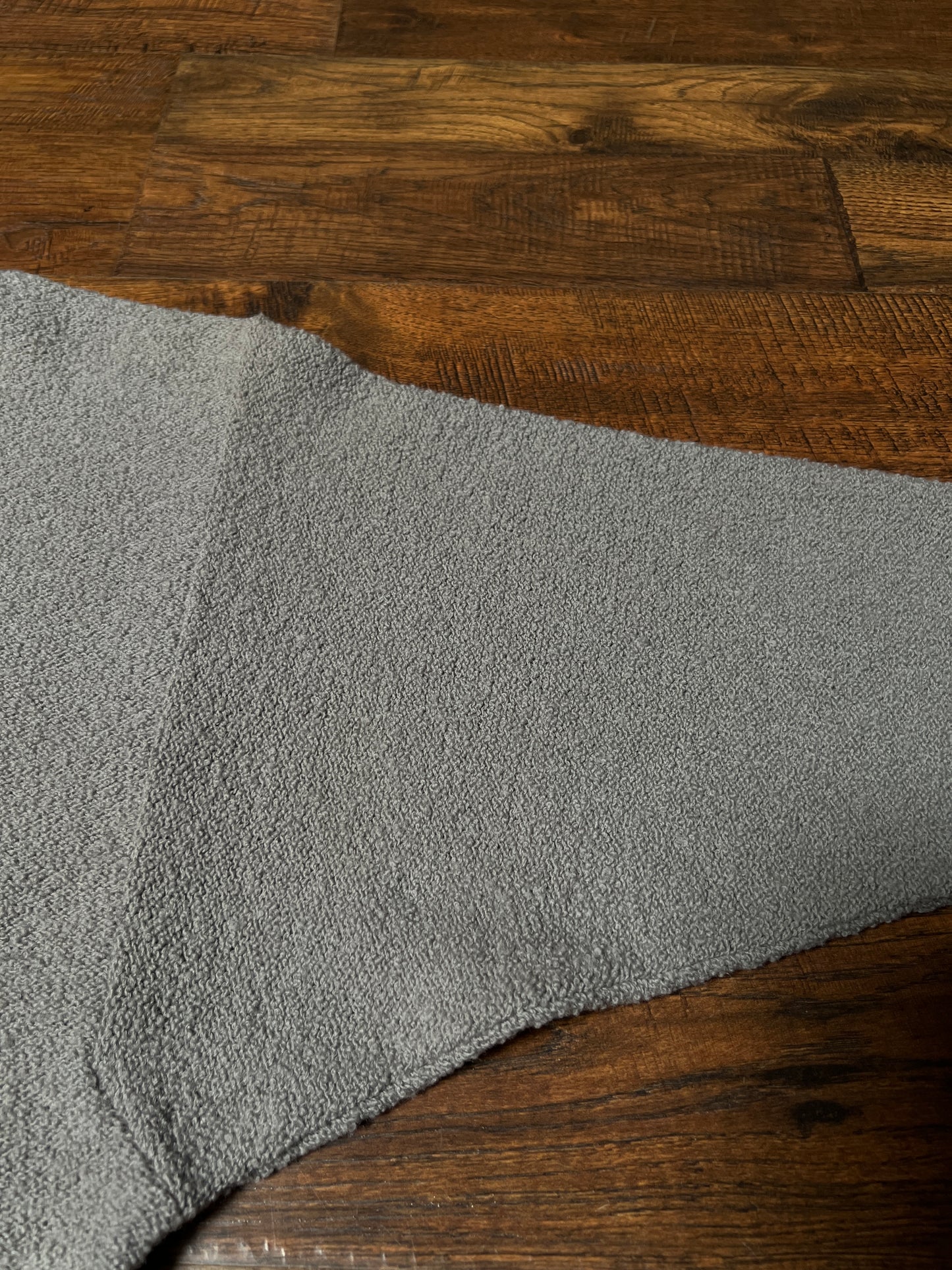 Vintage KIMS by Kimberly Knitwear Virgin Wool Sweater — Grey Bouclé Cropped Knit - Small
