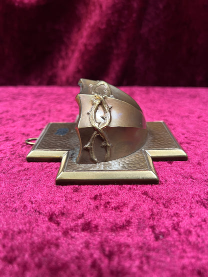 Vintage Religio - Metal Holy Water Font - Crown Of Thorns - West Germany