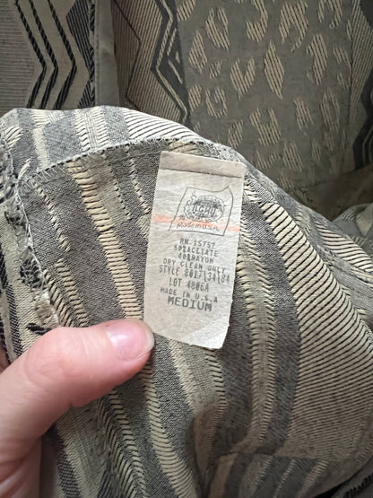 Vintage Signet Acetate Rayon Lightweight Jacket – Geometric Animal Print – Medium