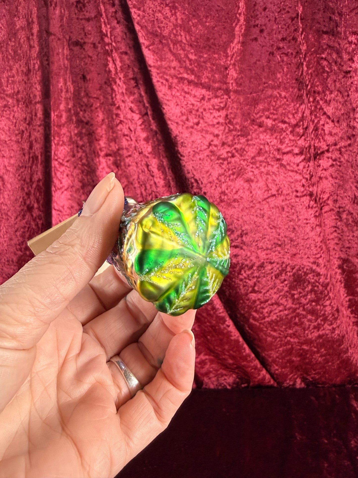 Vintage Christmas - Handblown Glass Ornament - Purple Rainforest Santa - Patricia Breen - Poland - 2000