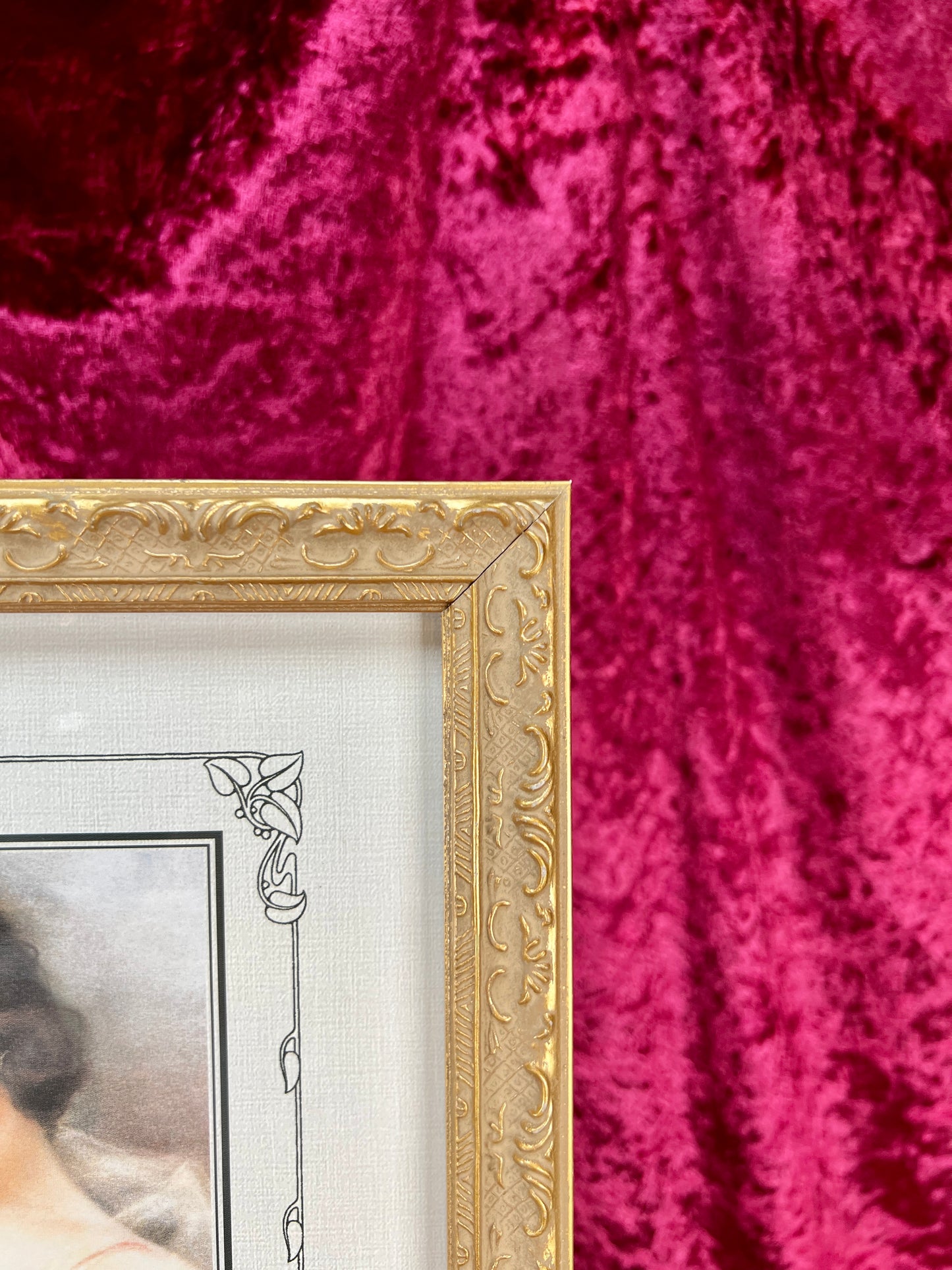 Vintage Long Framed Wall Art – Portrait of Amelia by Hamilton King