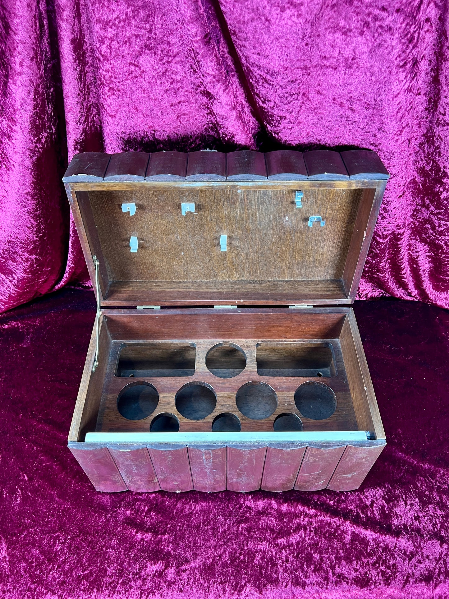 Vintage Barware - Mid Century Hidden Leather Bound Book Bar - World's Greatest Books - Japan