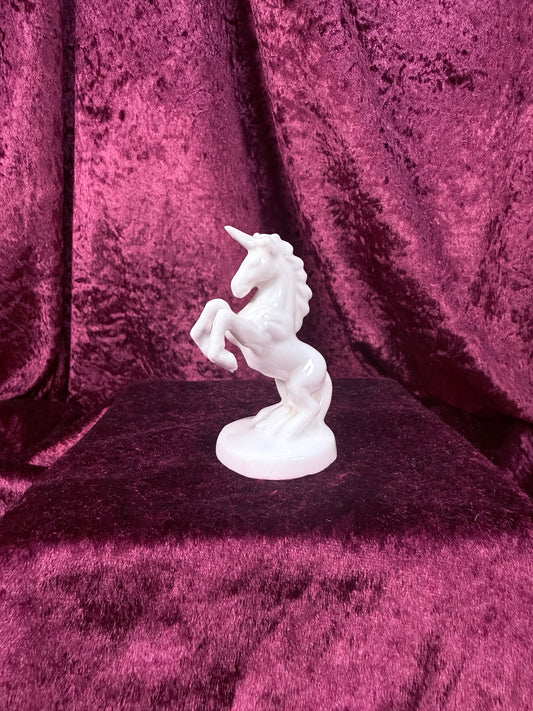 Vintage Ceramic Unicorn Figurine – White Glazed Fantasy Decor
