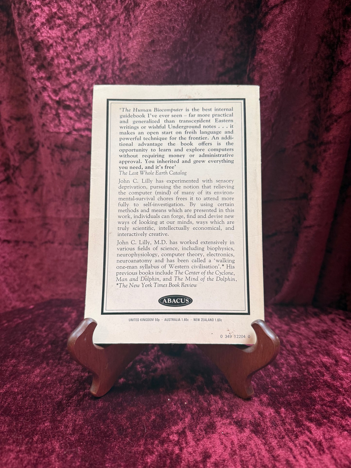 Vintage Paperback Book - The Human Biocomputer - John C. Lilly - 1972