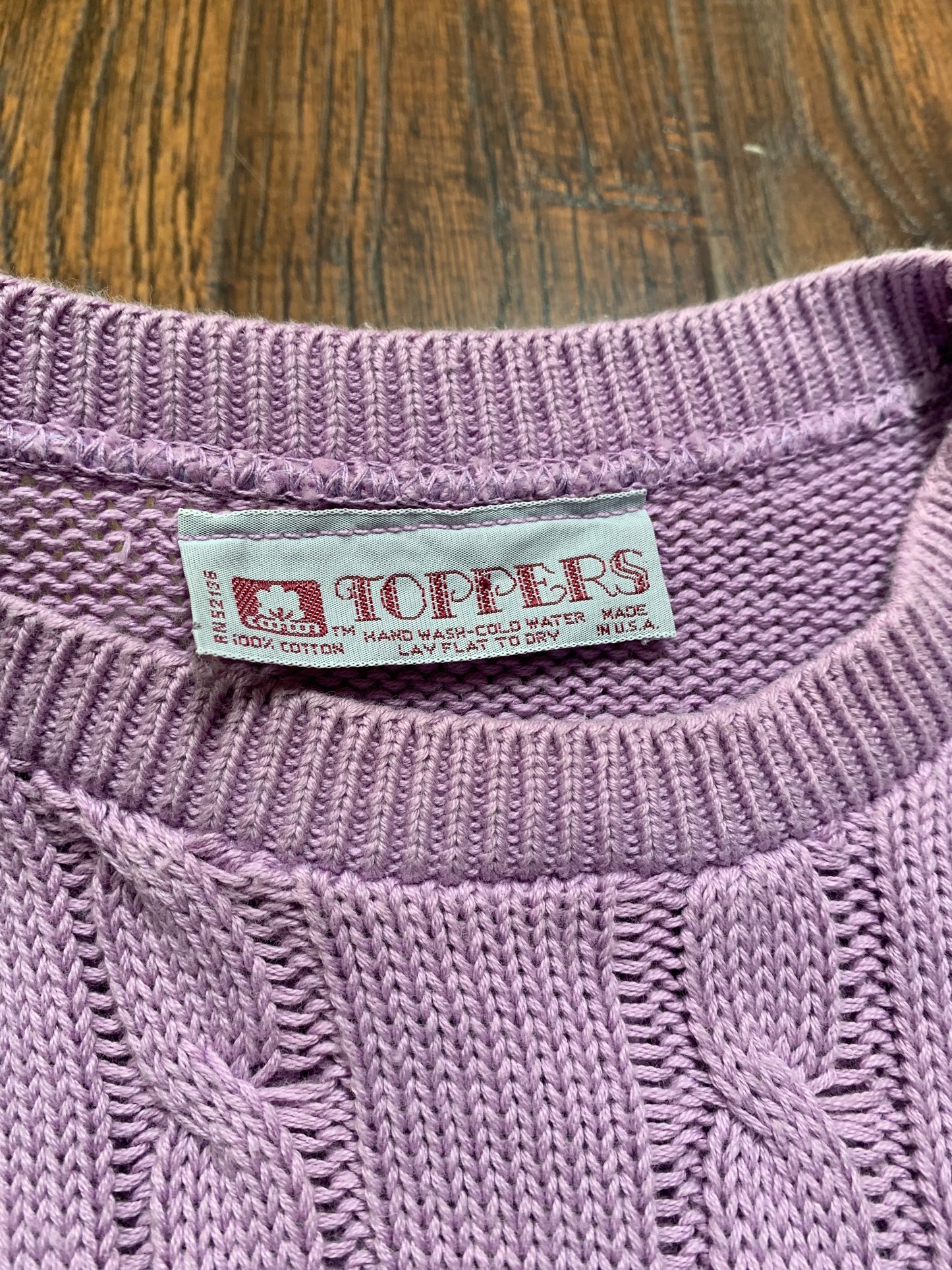 Vintage Clothing - Knit Crewneck Sweater - Lilac - Toppers - Small - Made In U.S.A.