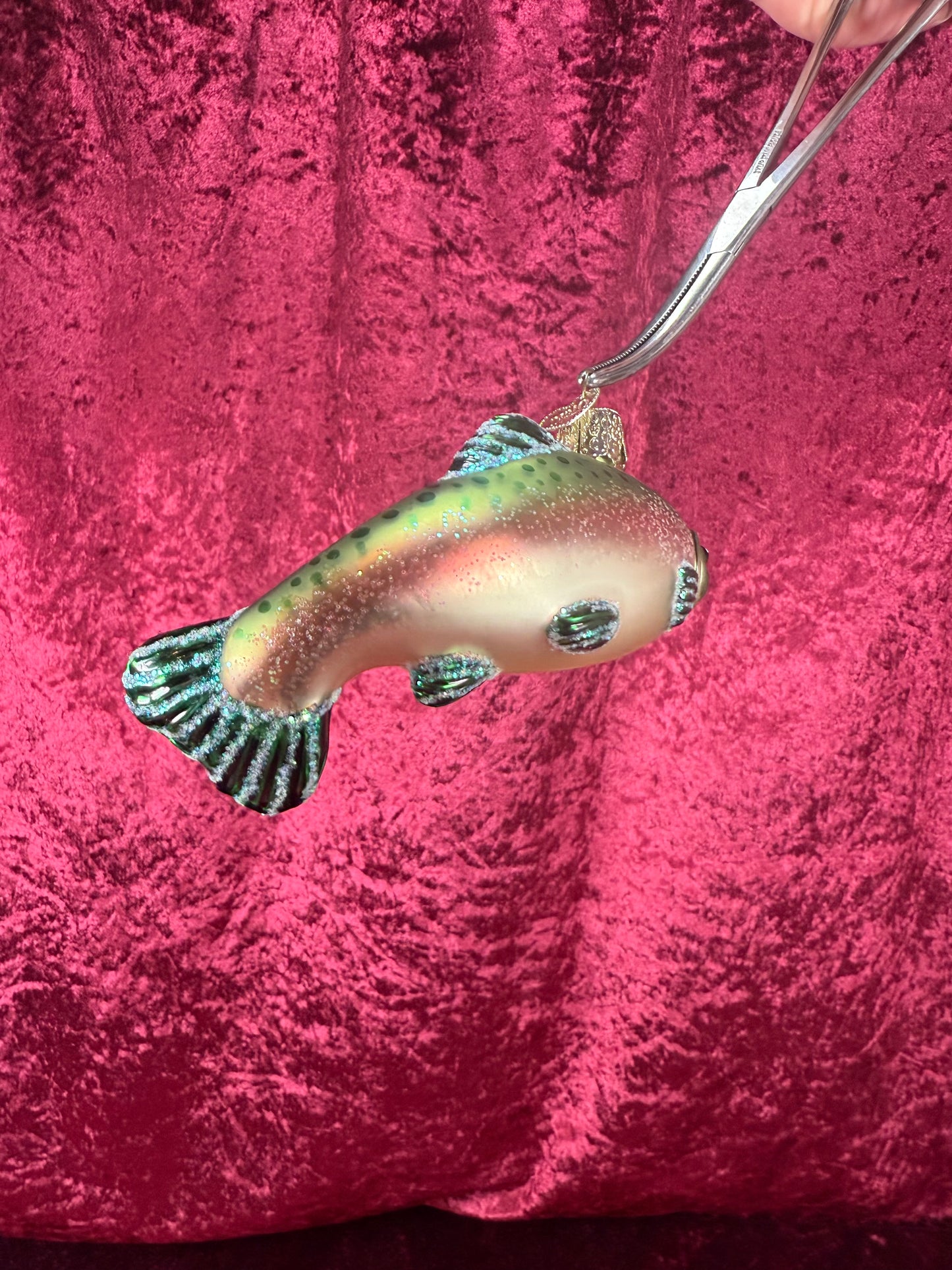 Vintage Christmas - Handblown Glass Ornament - Trout Fish - QVC