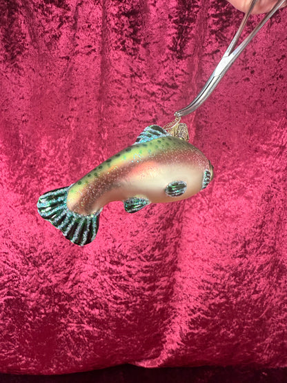 Vintage Christmas - Handblown Glass Ornament - Trout Fish - QVC