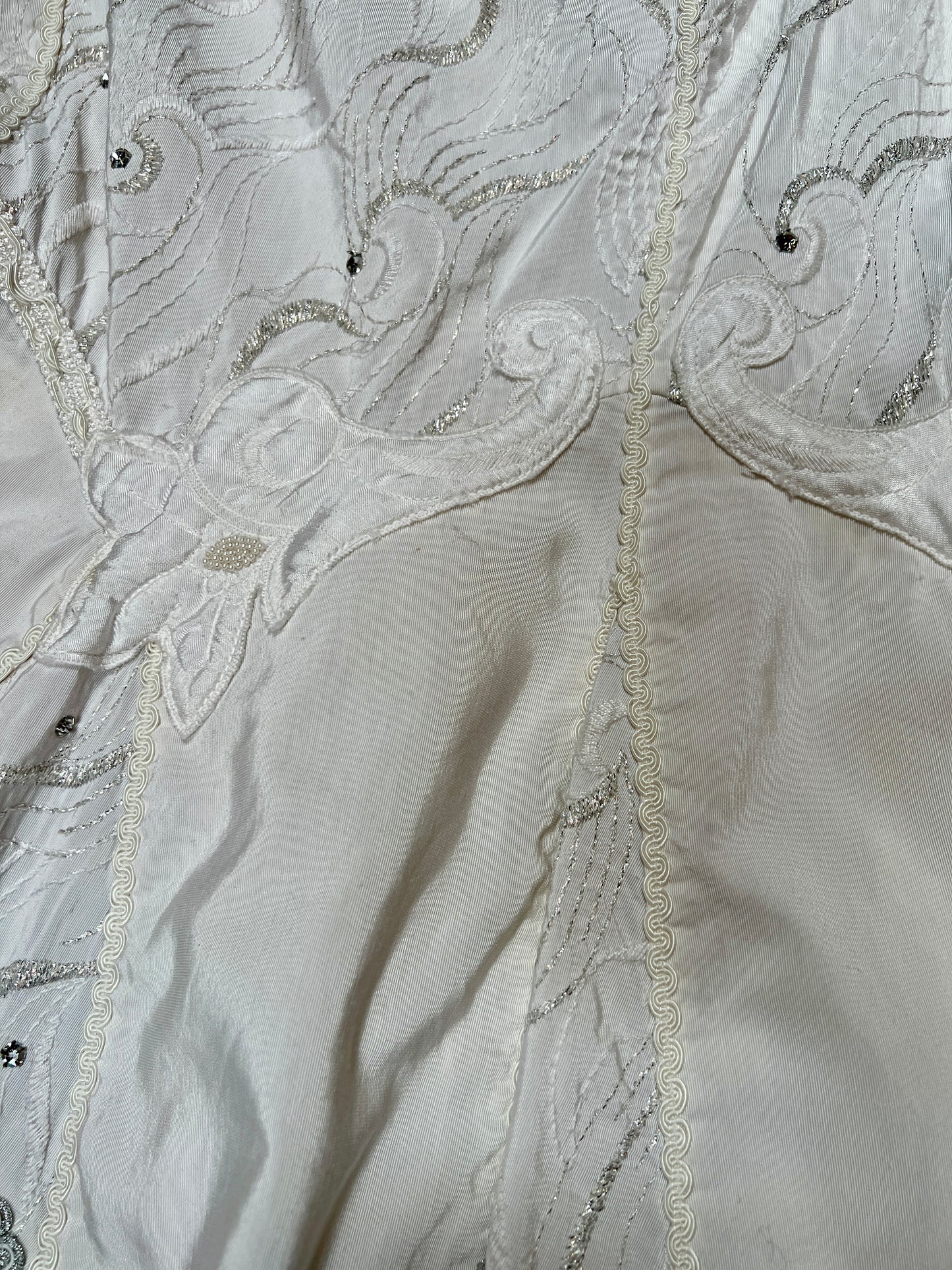 Vintage Romantic Bridal Cotton Lace Flare Midi Skirt - Embroidered Panels - Modelle